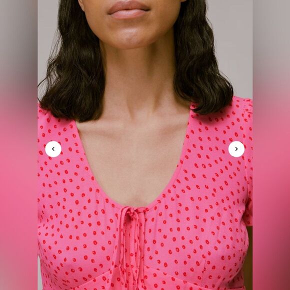 Whistles Women’s Size 14 Pink Red Polka Dot Heidi Spot Print Midi Dress - Picture 6 of 15